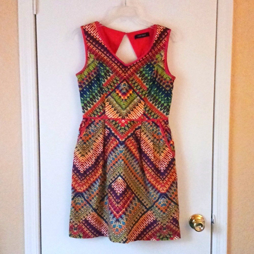 Beautiful Multi Color Dress.  Red,Blue,Green and Yellow.
